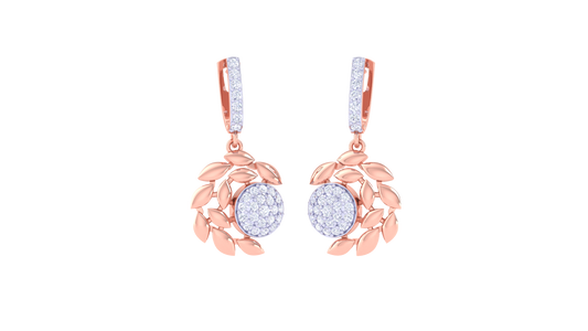 Nature's Embrace Diamond Hoop Earrings In Gold – 0.51 Ct Brilliant Cut