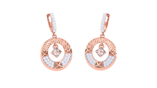 Geometric Hoop Earrings In Gold - 0.51 Ct Brilliant Diamonds