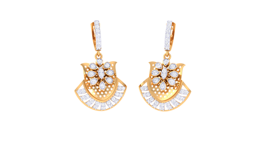Dazzling Petal Diamond Hoop Earrings In Gold - 0.58 Ct
