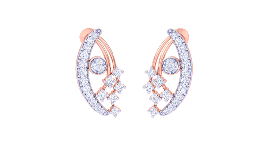 Cascade Bloom Stud Earrings In Gold - 0.44 Ct Diamond Cluster