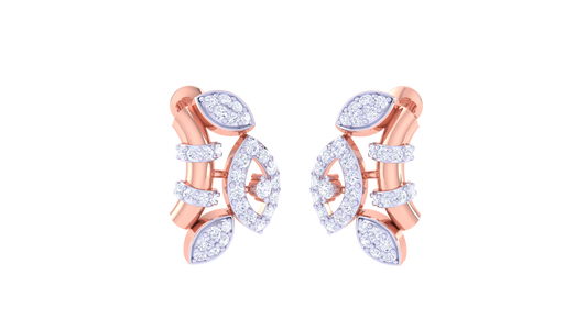 Symmetric Marquise Gold Stud Earrings - 0.57 Ct Diamond Embellishments