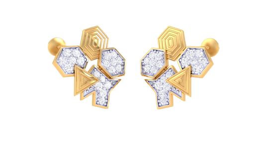 Delicate Blooms Stud Earrings In Rose Gold - 0.40 Ct Brilliant Cut Round Diamonds