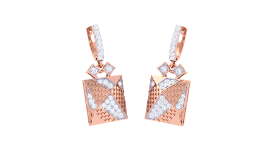 Angular Elegance Hoop Earrings In Gold – 0.53 Ct Sparkling Diamonds