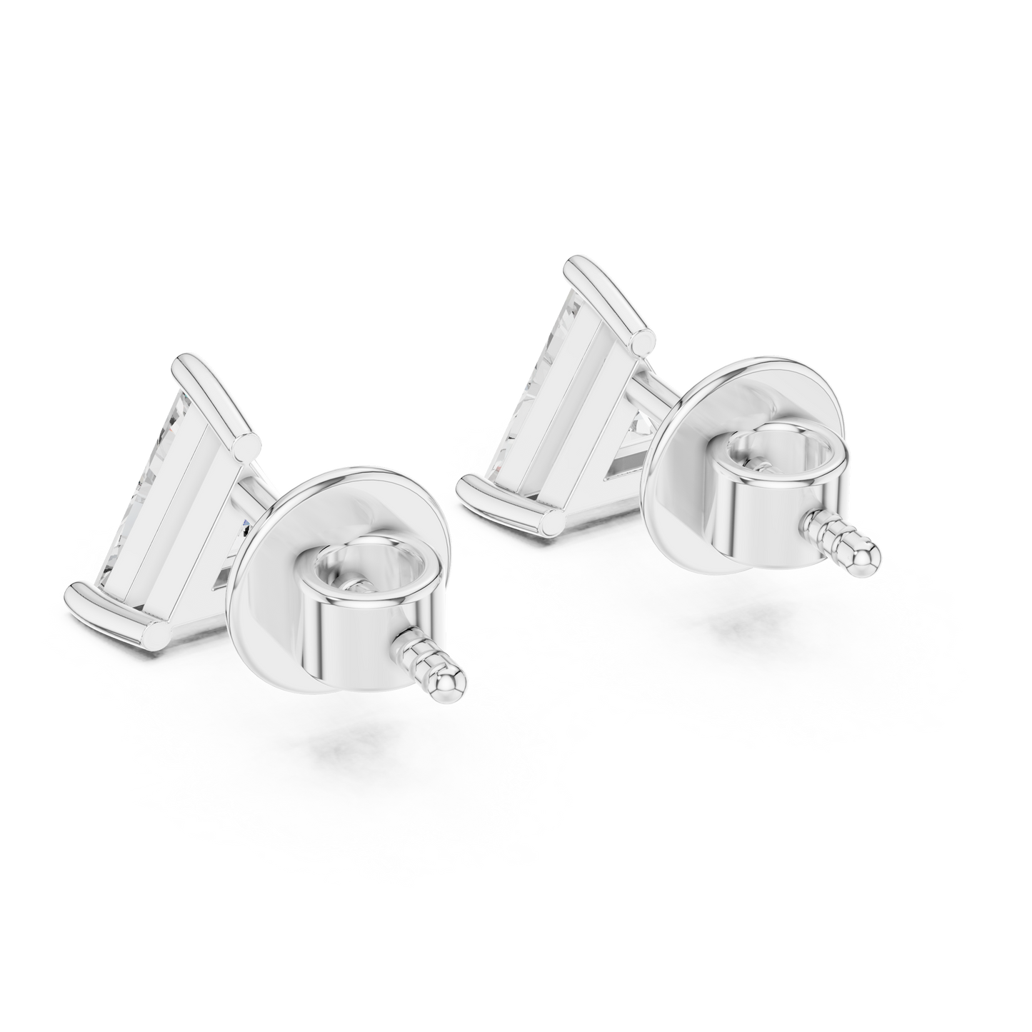 1.3ctw Trillion Cut Diamond Solitaire Stud Earrings - Yellow Gold