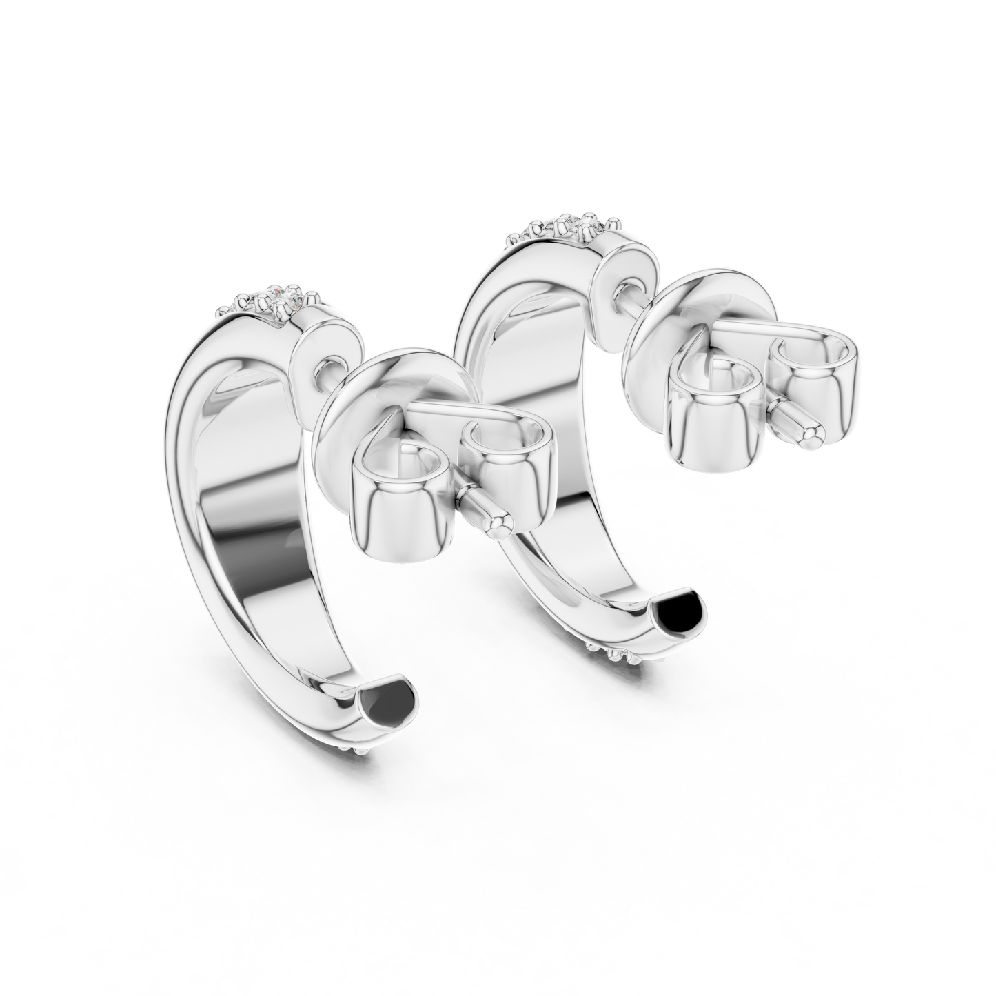 0.38CTW Twisted Wave Pavé Diamond Hoop Earrings in Yellow Gold