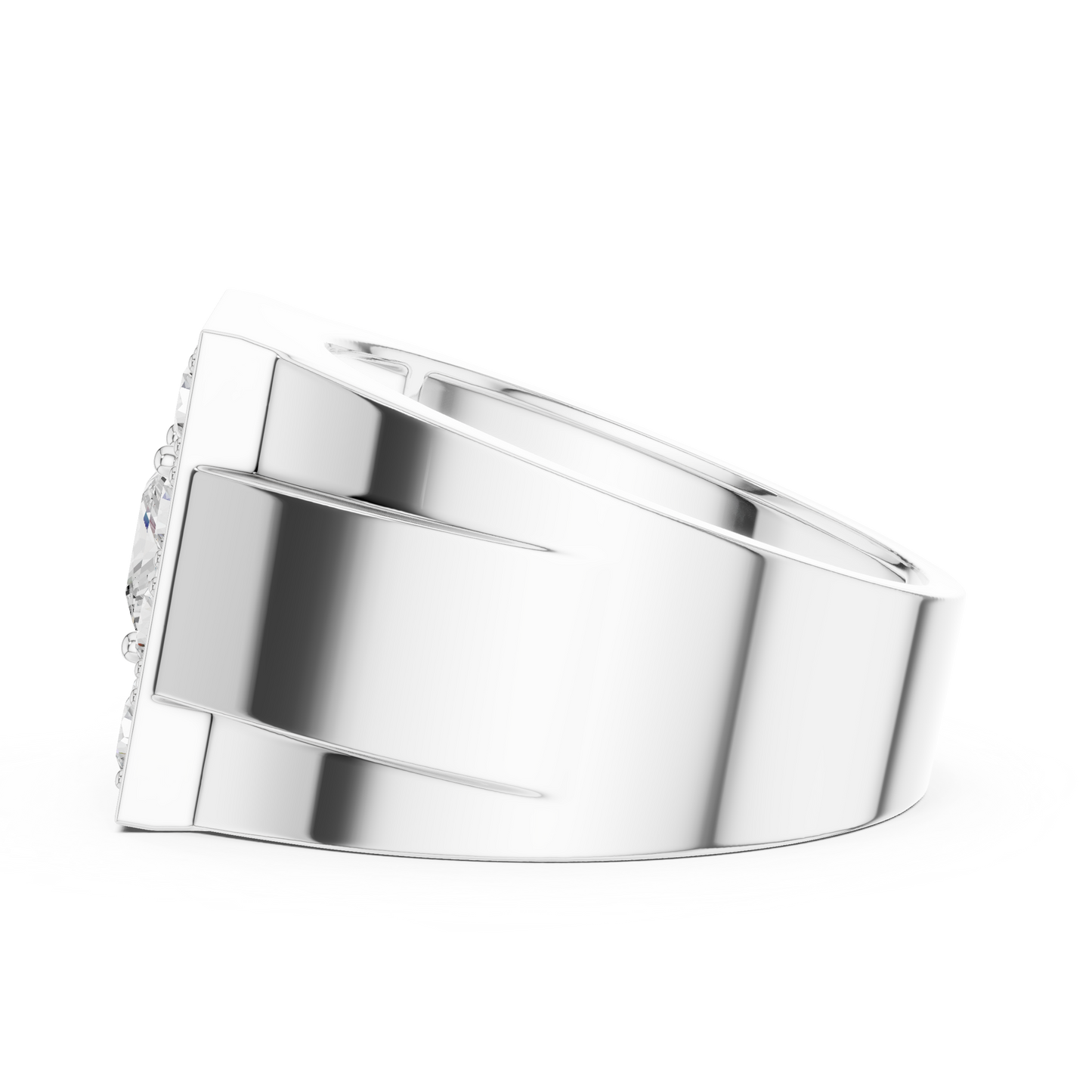 Yellow Gold Princess Cut Diamond Ring - 2.32CTW Square Halo Statement Band