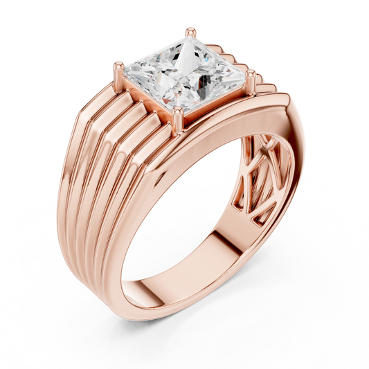 Yellow Gold Princess Cut Diamond Solitaire Band - 2.30CTW