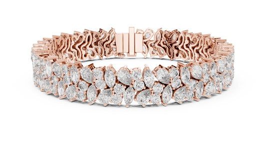 The Botanical Brilliance: Yellow Gold Multi-Shape Diamond "Wildflower" Bracelet
