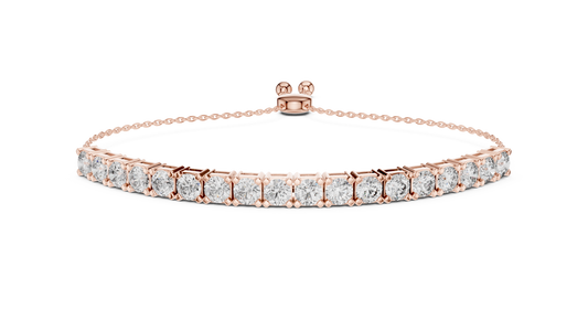 5.94CTW Round Diamond Tennis Bolo Bracelet in Yellow Gold