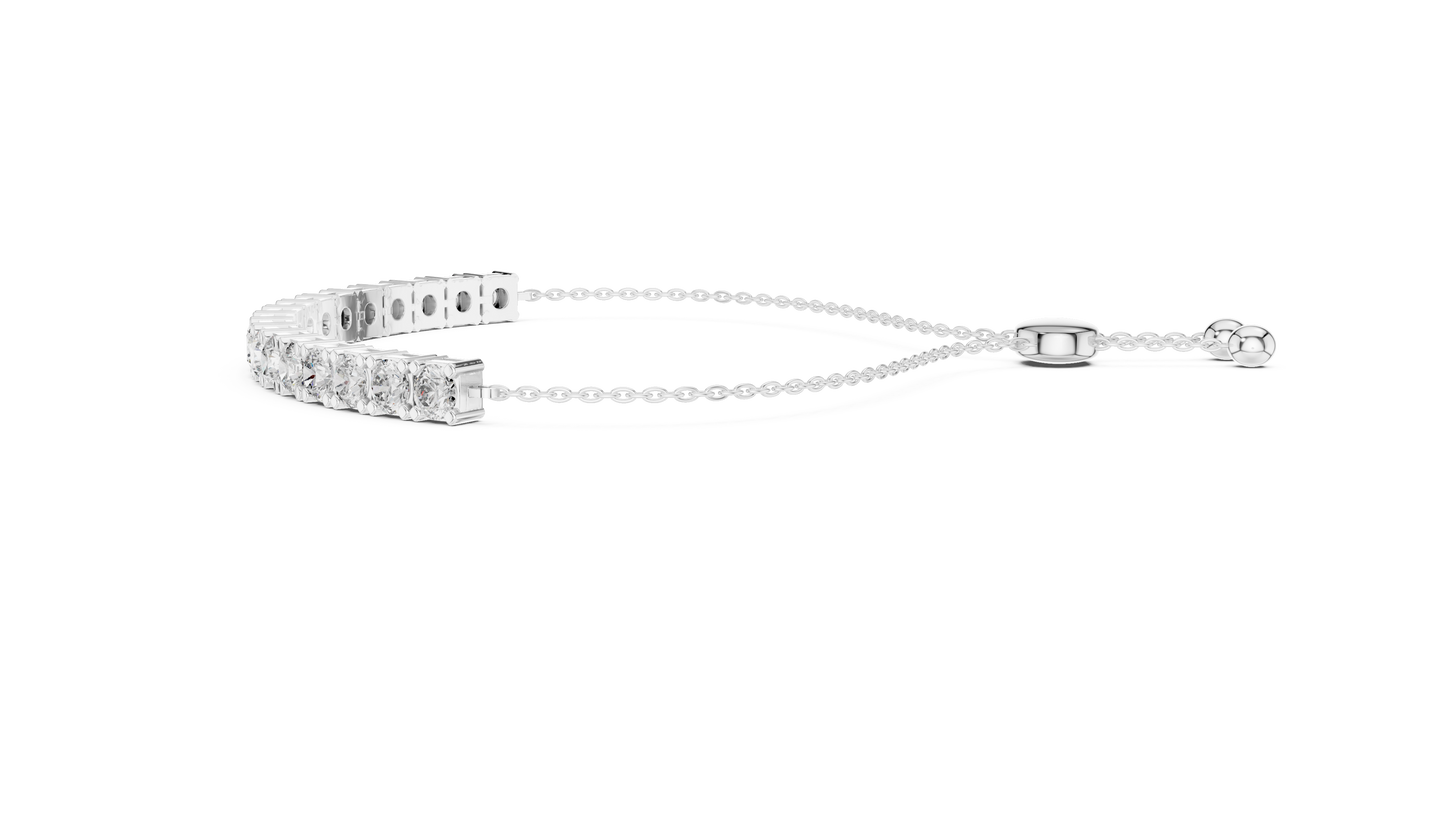 5.94CTW Round Diamond Tennis Bolo Bracelet in Yellow Gold
