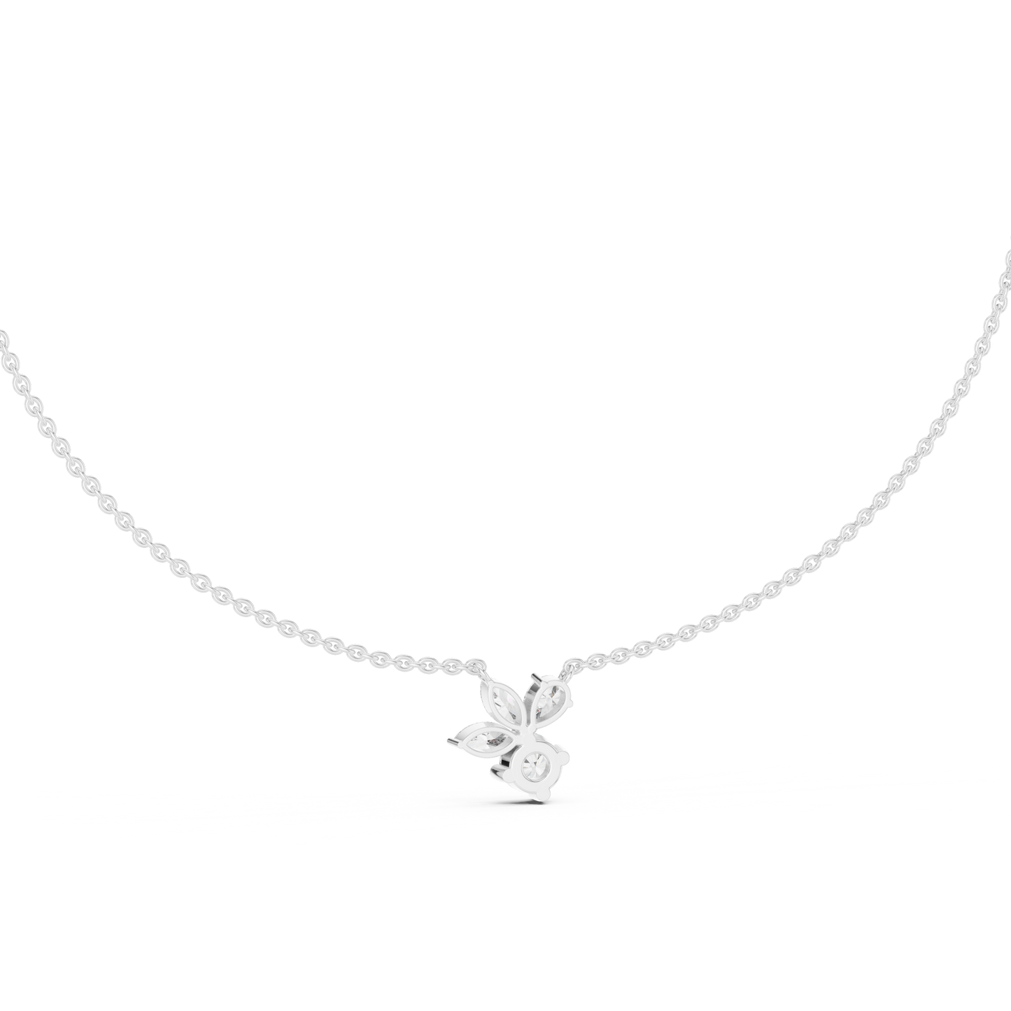Luminous Petal & Dewdrop Pendant in Gold : 2.12CTW Diamonds