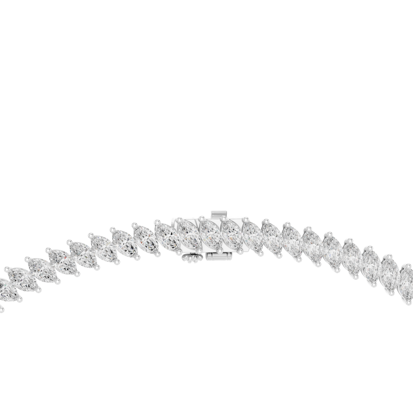 18.6ctw Solid Gold Marquise Diamond Tennis Choker Eternity Necklace