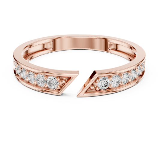 0.24 Carat Open Front Chevron Diamond Cuff Ring | Solid Gold