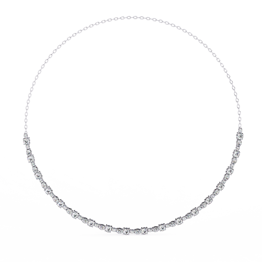 "The Classic Sparkle" Diamond-Accented Gold Riviera Necklace - 3.25 Ct