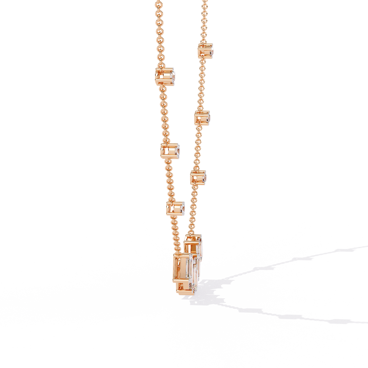 The Signature Multi-Shape Diamond Necklace In Gold - 3.28 Ct