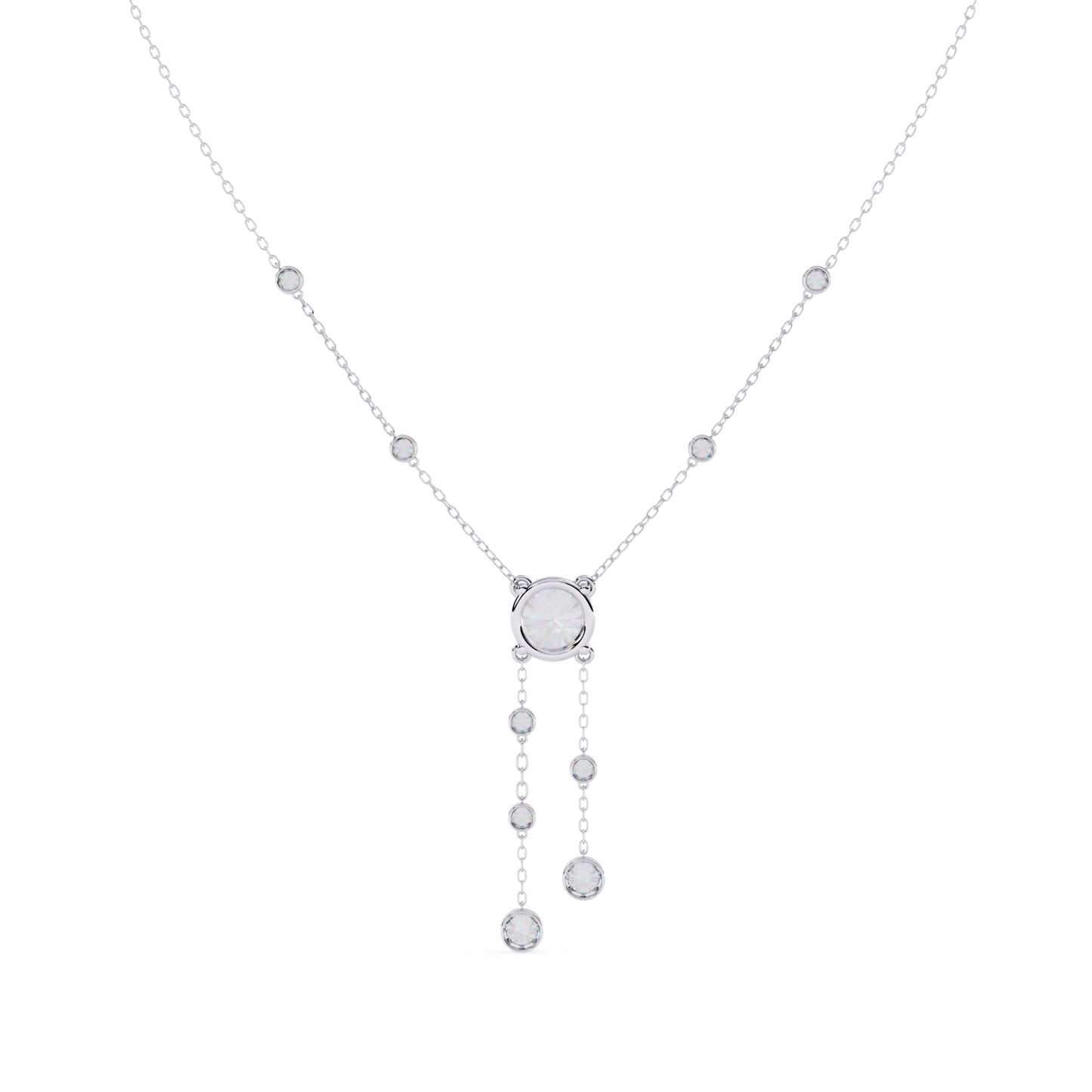 The Modern Heirloom Lariat Necklace In Gold- 0.66 Ct Round Brilliant Cut Lab Grown Diamonds