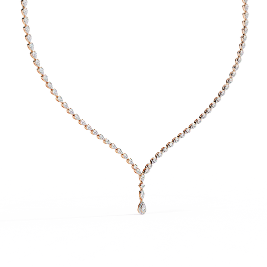 The Waterfall Diamond Lariat Necklace In Gold- 4.52 Ct