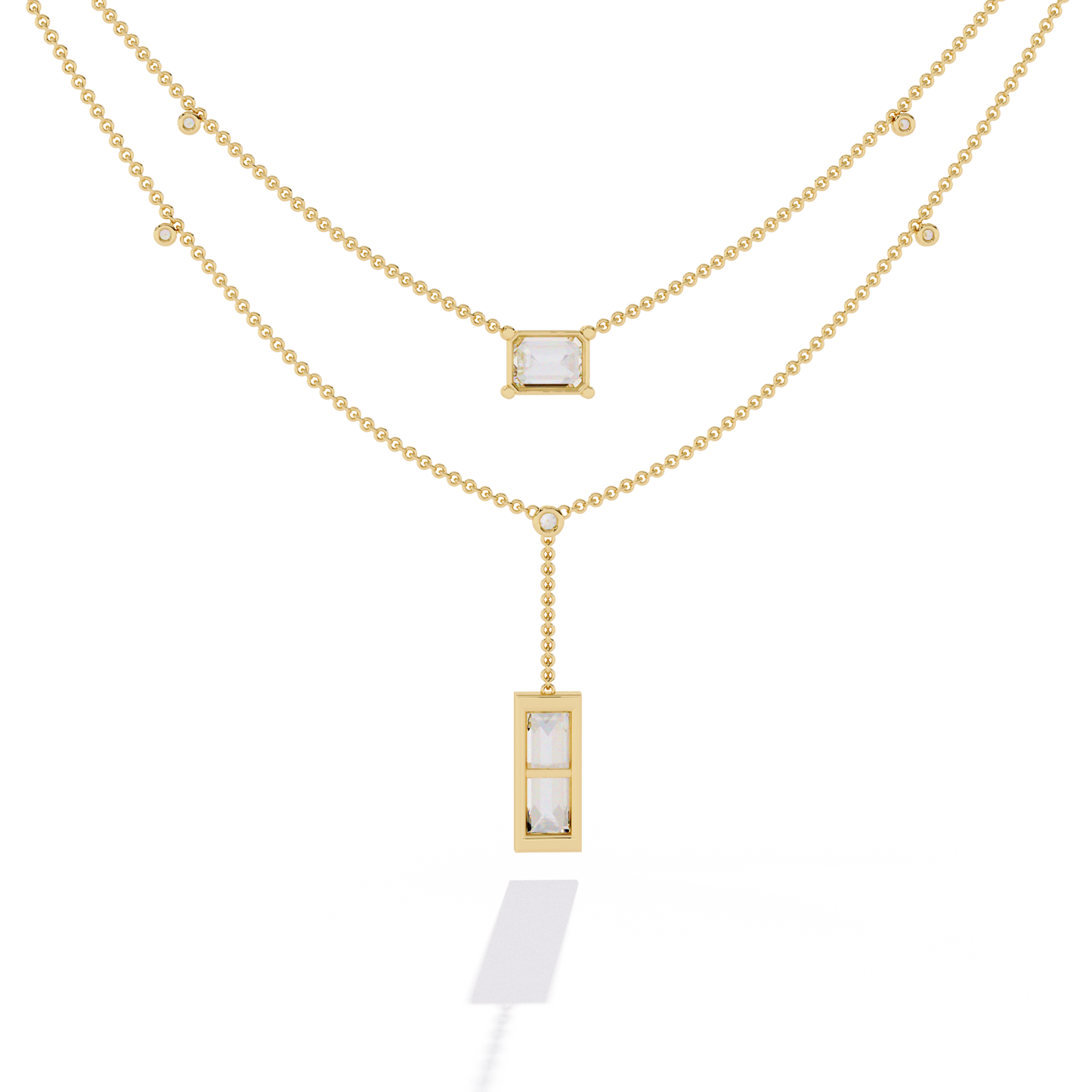 The Modern Muse Layered Necklace In Gold- 5.47Ct Diamonds