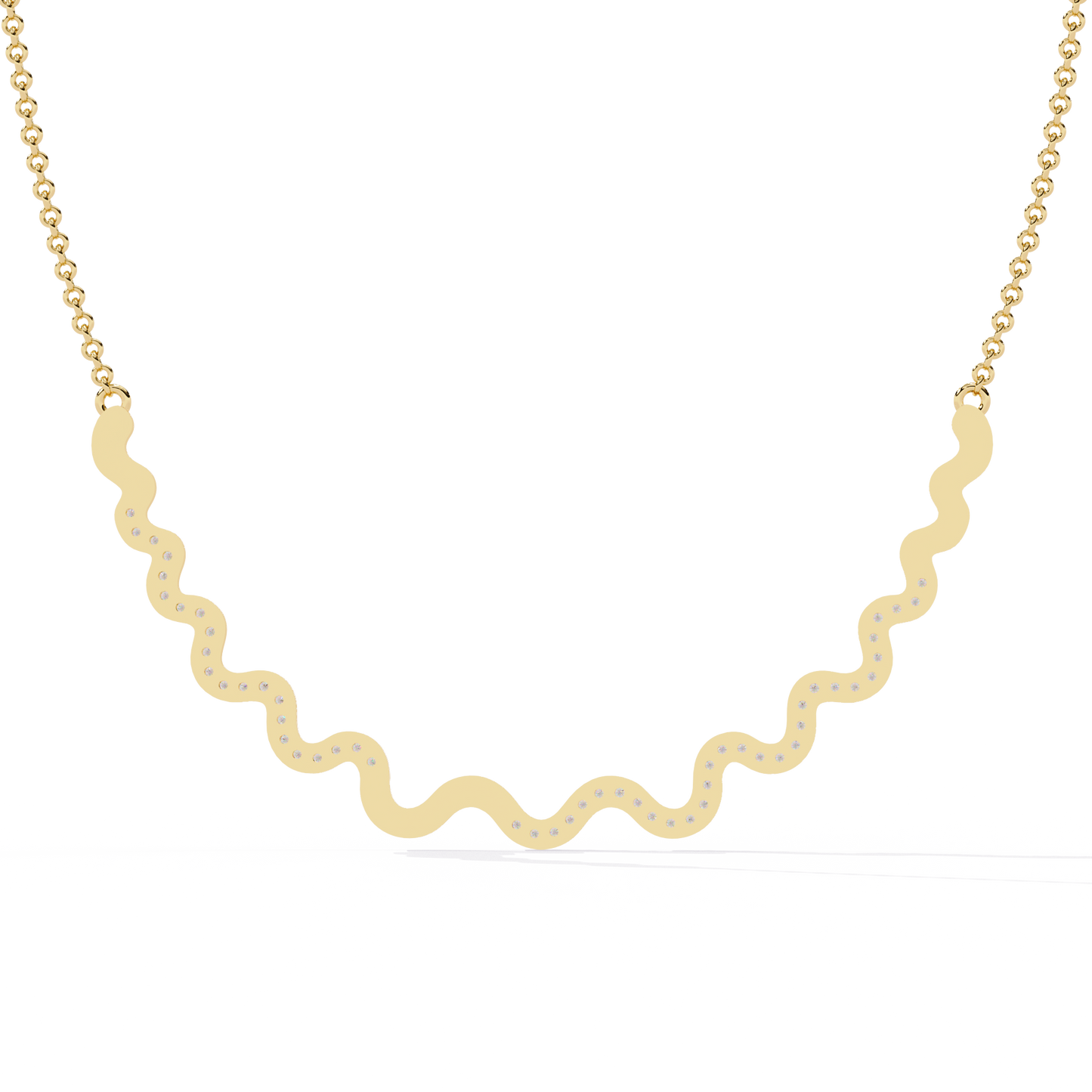 The Ocean Wave Diamond Necklace In Gold- 0.45Ct