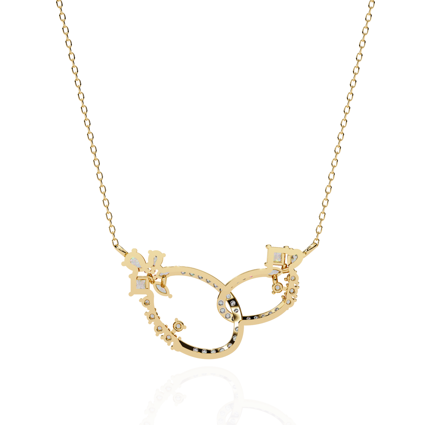 Intertwined Radiance Diamond Gold Pendant Necklace - 0.73 Ct