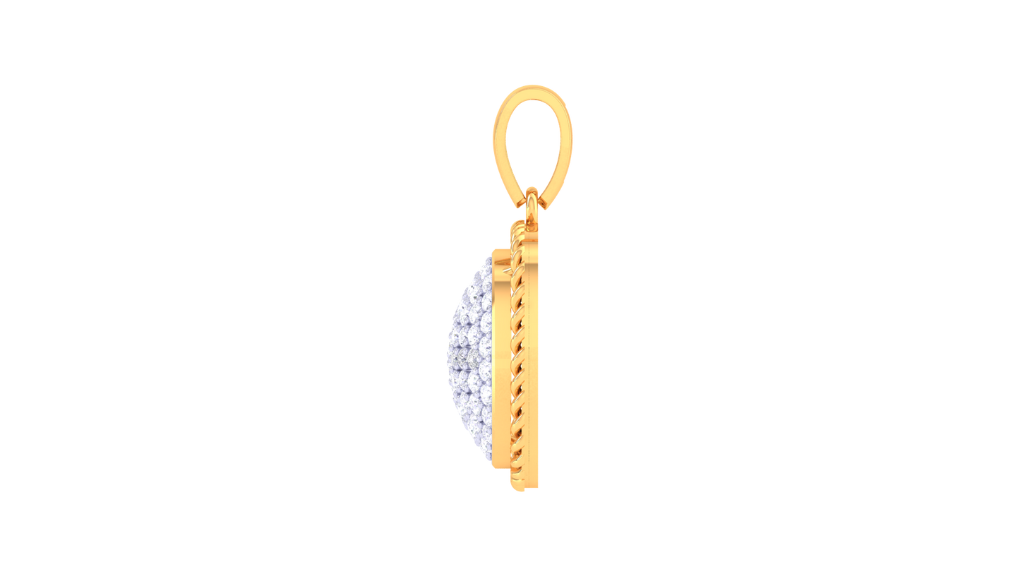 Regal Grid Pendant In Gold - 0.75 Ct Brilliant White Diamonds