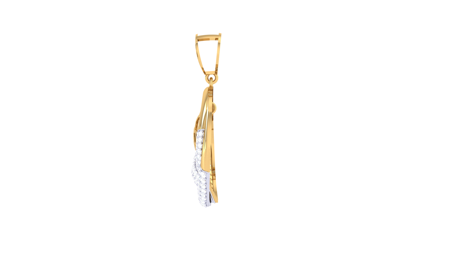 Orbit Glow Diamond Pendent In Gold - 0.74 Ct Brilliant Cut
