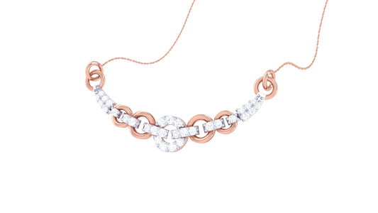 Golden Orbit Choker Pendent – 1.08 Ct Diamonds