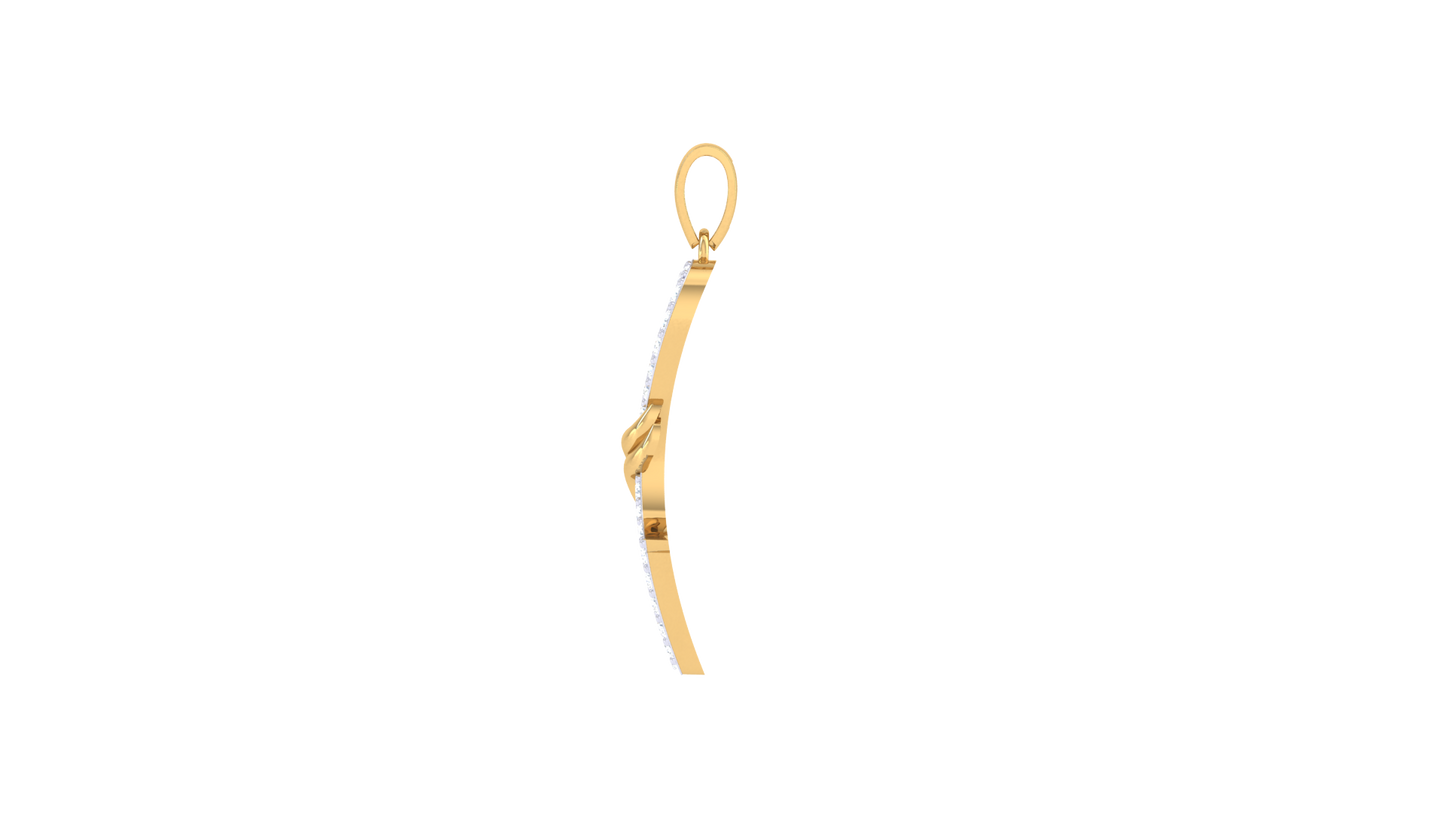 Ribbon of Love Diamond Pendent In Gold – 0.18 Ct Brilliant Cut