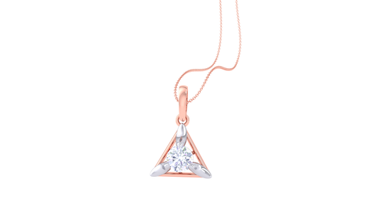 The Trinity Solitaire Pendent - 0.64 Ct Diamond In Gold