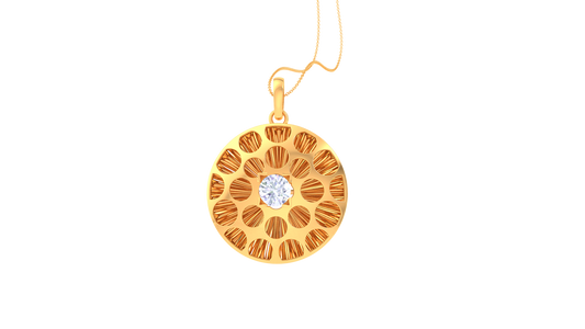 Celestial Bloom Pendant In Rose Gold - 0.59 Ct Brilliant Diamond