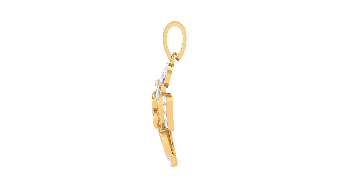 Om Serenity Pendant In Gold – 0.19 Ct Shimmering Diamonds