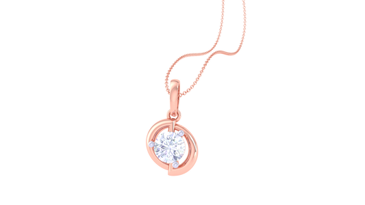 The Swirl Solitaire Pendent - 0.59 Ct Round Diamond In Gold