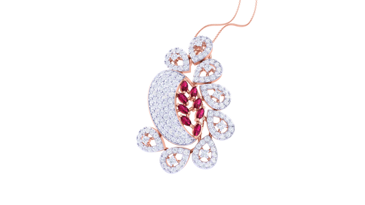 Celestial Petals Diamond Stud Pendent - 1.55 Ct