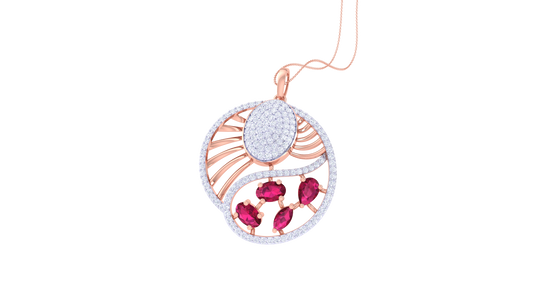 Signature Sparkle halo Diamond Pendent In gold - 1.39 Ct Brilliant Round Cut