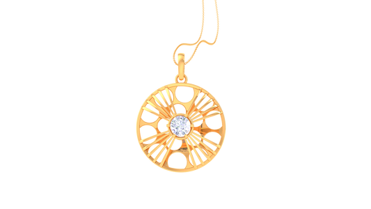Celestial Radiance Pendant In Gold - 0.59 Ct Diamond