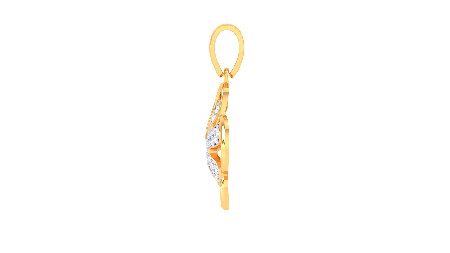 Twinkling Flower Diamond Pendent In Gold - 0.25 Ct