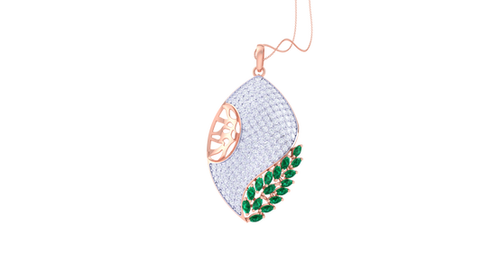 Flowline Leaf Damnation Pendent - 1.49 Ct