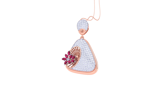 Glimmering Drop Pendent With Diamond In Gold - 1.11 Ct