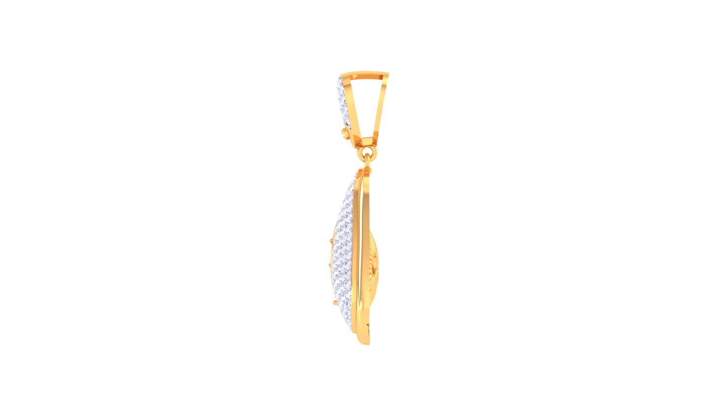 Glimmering Drop Pendent With Diamond In Gold - 1.11 Ct