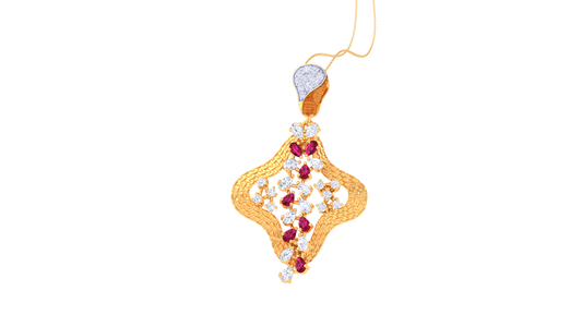 Twirling Grace Diamond Pendent In Gold - 0.45 Ct Round Cut Diamonds With Timelss Charm and Subtle Spakle