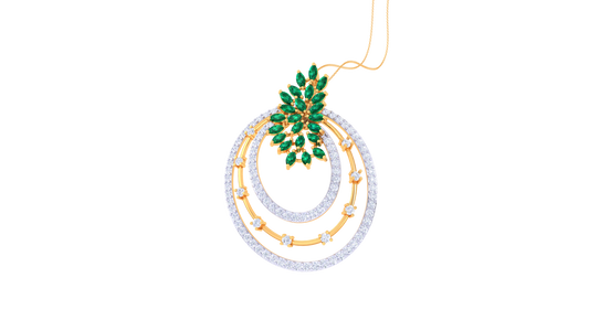 Twist Of Elegance Diamond Stud Pendent - 1.22 Ct