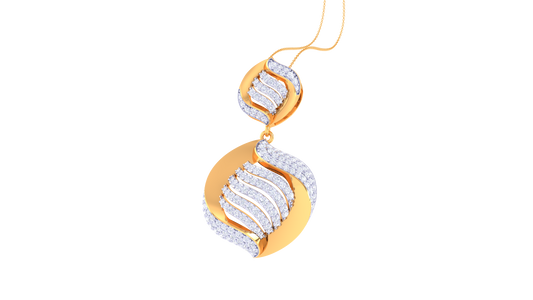 Luxe Dual Halo Pendent With Diamond In Gold - 1.47 Ct