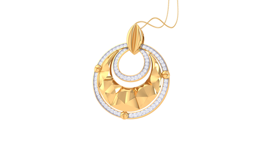 Celestial Loop Bloom Pendent In Rose Gold - 0.57 Ct Round Cut Diamonds