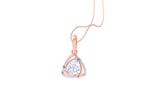 Triangulum Solitaire Pendant In Gold – 0.59 Ct Brilliant Round Diamond