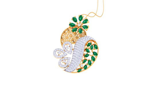 Blossoming Sparkle Diamond Pendent In Gold - 1.42 Ct Brilliant Round With Timeless Allure