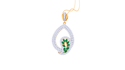 Whispering Vine Pendent With Diamond In Gold - 1.71Ct