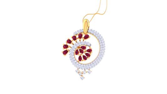 Playful Orbit Diamond Pendent In Gold - 1.09 Ct