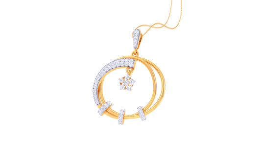 Celestial Harmony Pendant In Gold - 0.55 Ct Brilliant Cut Diamonds