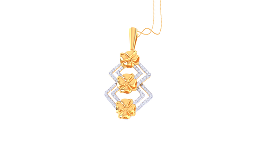 Double Layer Diamond Pendent- 0.91 Ct