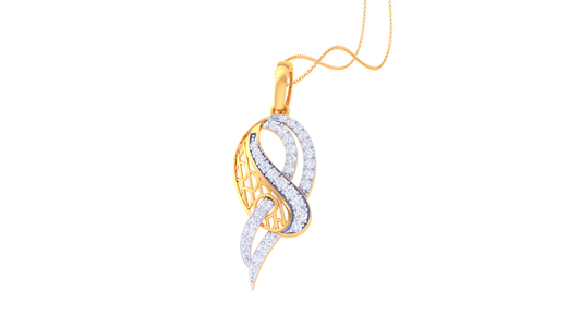 Twisted Shine Diamond Pendent In Gold - 0.33 Ct